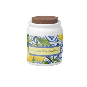 Sicilian Lemon Ceramic Candy Jar