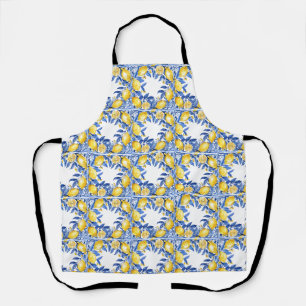Sicilian Lemon Tiles Pattern Mediterranean Dolce  Apron