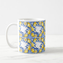 Sicilian Lemon Tiles Pattern Mediterranean Dolce  Coffee Mug