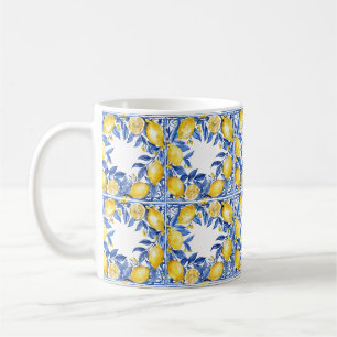 Sicilian Lemon Tiles Pattern Mediterranean Dolce Coffee Mug