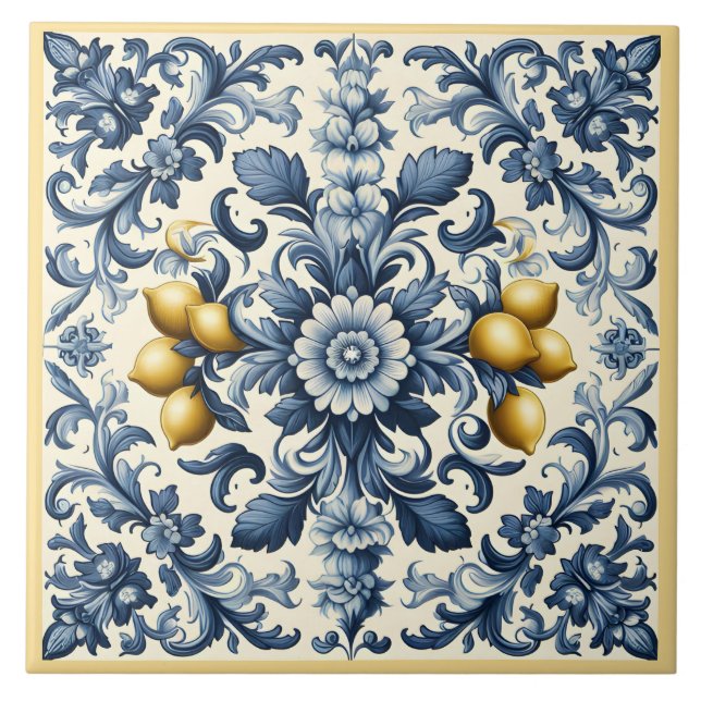 Sicilian Lemons  Ceramic Tile (Front)