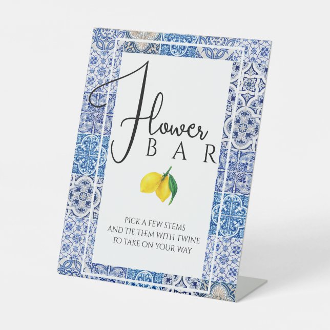 Sicilian Majolica Bar Sign – Italian Lemon Decor (Front)