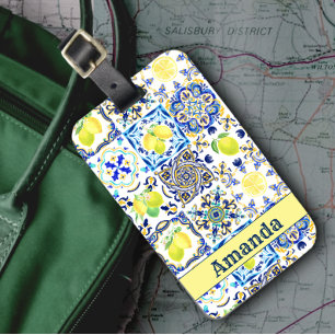 Sicilian Majolica Citrus Mediterranean Summer Luggage Tag