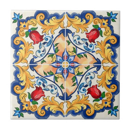 Sicilian Majolica Colorful Tile Pattern