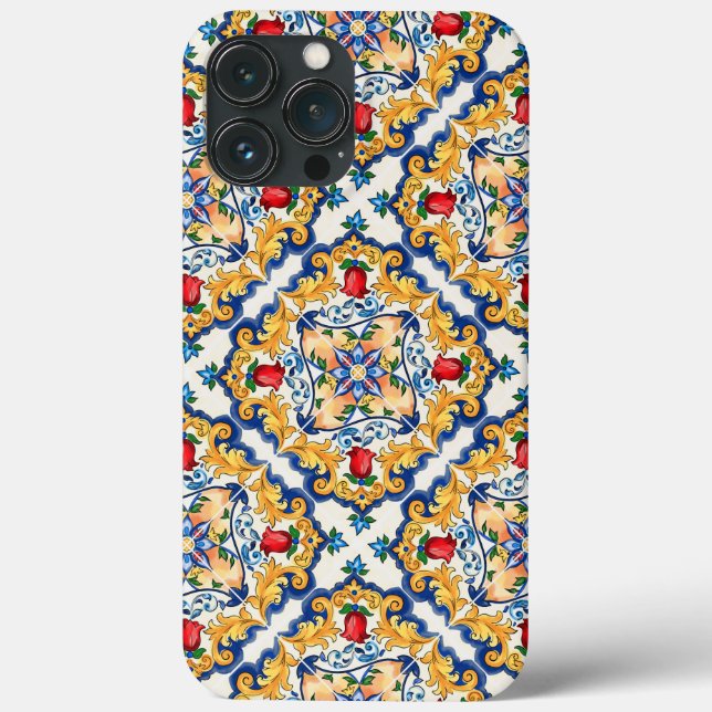 Sicilian Majolica Colorful Tile Pattern Case-Mate iPhone Case (Back)