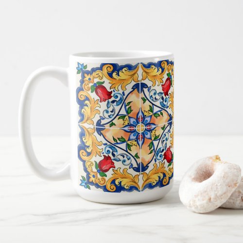 Sicilian Majolica Colorful Tile Pattern Coffee Mug