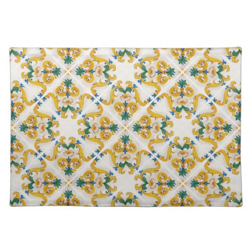 Sicilian Majolica Colourful Tile Pattern Placemat