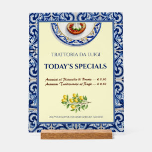 Sicilian Majolica Tile Daily Acrylic SignArancini Sign