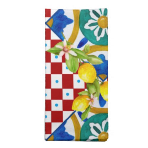 Sicilianmajolicatileslemons  cloth napkin