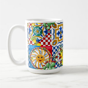 Sicilian,majolica,tiles,lemons coffee mug