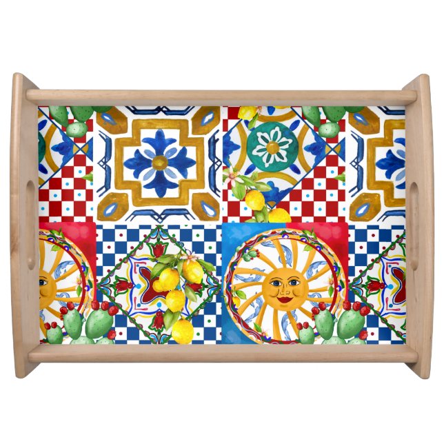 Sicilian,majolica,tiles,lemons   serving tray (Front)