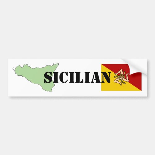 Sicilian Map  Flag Bumper Sticker