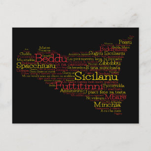 Sicilian Map Postcard