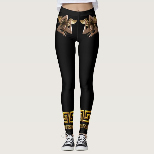 Sicilian Medusa Athletic Leggings (Front)