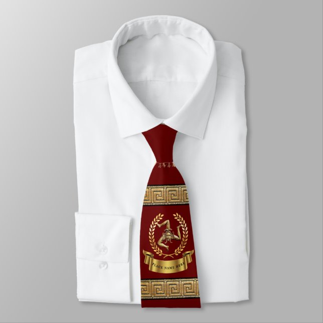 Sicilian Medusa Personalized  Neck Tie (Tied)