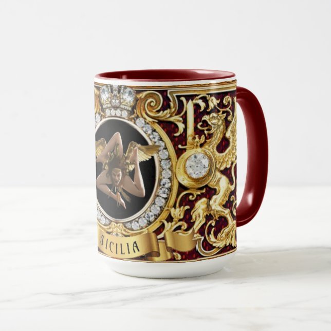 Sicilian Medusa Trinacria Gift Mug (Front Right)
