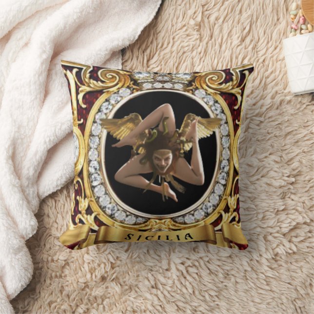 Sicilian Medusa Trinacria Gift Pillow (Blanket)