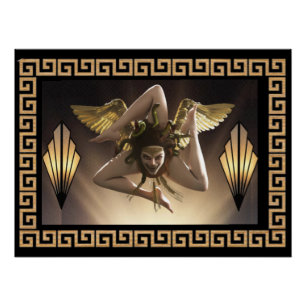 Sicilian Medusa (Trinacria) Symbol of the Island Poster