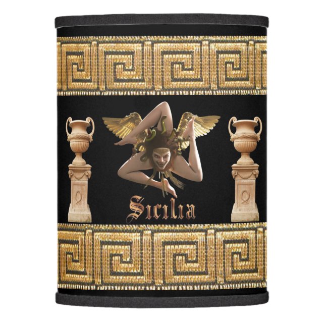 Sicilian Medusa Trinacria with Urns Lampshade (Front)