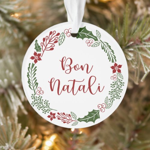 Sicilian Merry Christmas Wreath Bon Natali Ornament