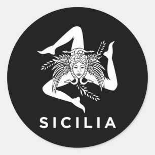 Sicilian Pride Sicilia Sicilian Flag Trinacria Classic Round Sticker