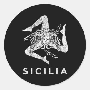 Sicilian Pride Sicilia Sicilian Flag Trinacria Fad Classic Round Sticker