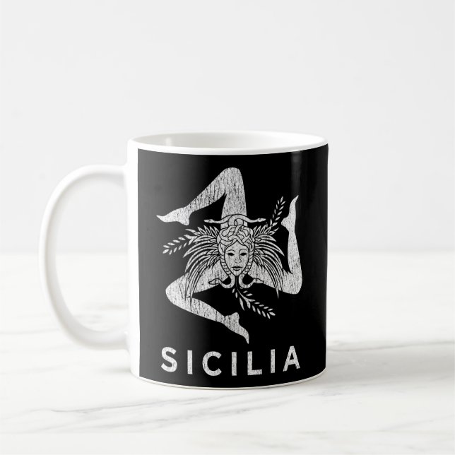 Sicilian Pride Sicilia Sicilian Flag Trinacria Fad Coffee Mug (Left)