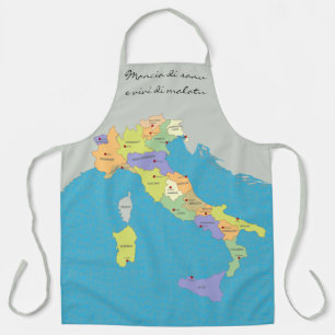 Sicilian Proverb Map of Italy Apron