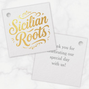 Sicilian Roots – Gold Foil Italian Heritage Favor Tags