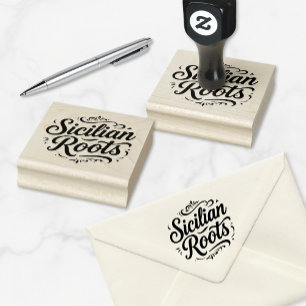 Sicilian Roots - Heritage Italian Design Rubber Stamp