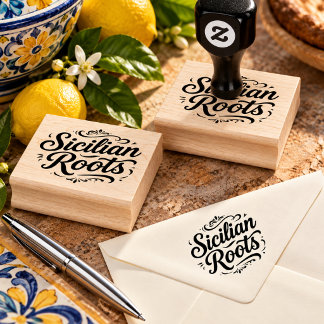 Sicilian Roots - Heritage Italian Design Rubber Stamp