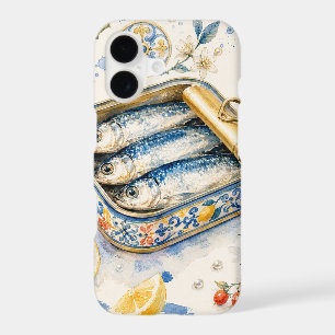 Sicilian Sardine Watercolor Art iPhone 17 Case