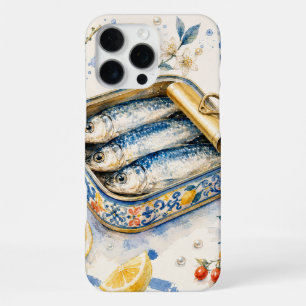 Sicilian Sardine Watercolor Art iPhone 16 Pro Max Case