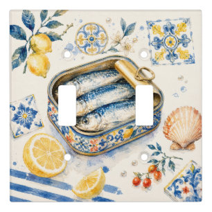 Sicilian Sardine Watercolor Art Light Switch Cover