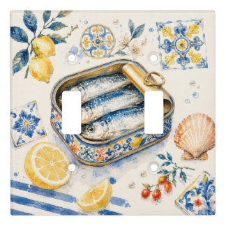 Sicilian Sardine Watercolor Art Light Switch Cover
