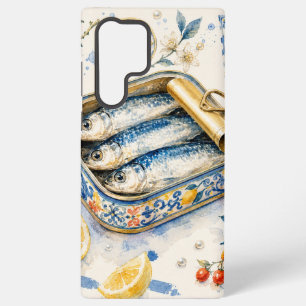 Sicilian Sardine Watercolor Art Samsung Galaxy S22 Ultra Case