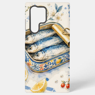 Sicilian Sardine Watercolor Art Samsung Galaxy S22 Ultra Case