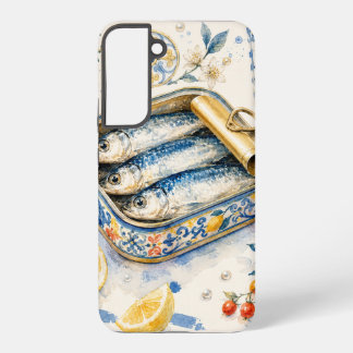 Sicilian Sardine Watercolor Art Samsung Galaxy S22+ Case