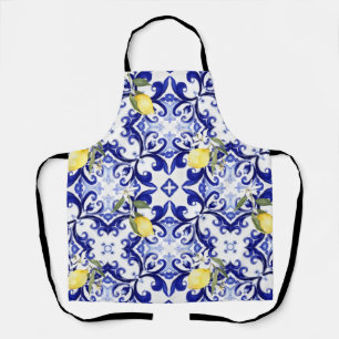 Sicilian style,lemons,majolica apron