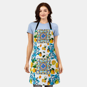 Sicilian style,majolica,lemons apron