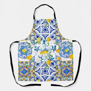 Sicilian style,majolica,lemons apron