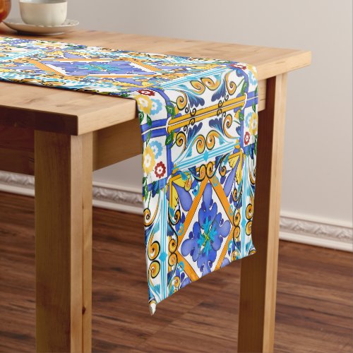 Sicilian stylemajolicalemons          short table runner