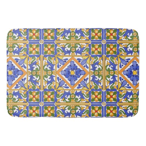 Sicilian stylemajolicasummercolourful pattern   bath mat