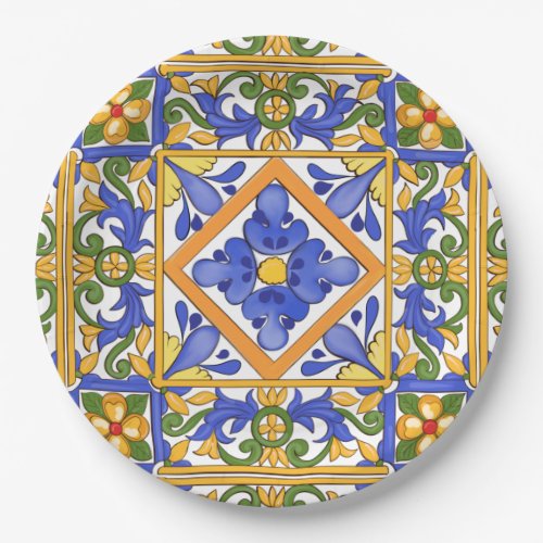 Sicilian stylemajolicasummercolourful pattern   paper plates