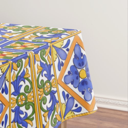 Sicilian stylemajolicasummercolourful pattern  tablecloth