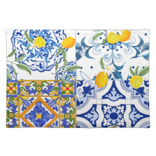 Sicilian style,summer art All-Over Print Apron Cloth Placemat