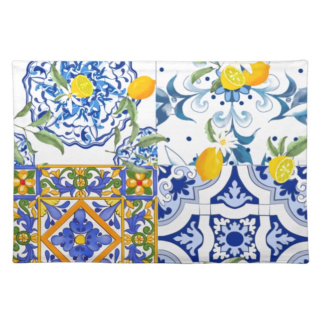 Sicilian style,summer art All-Over Print Apron Cloth Placemat (Front)