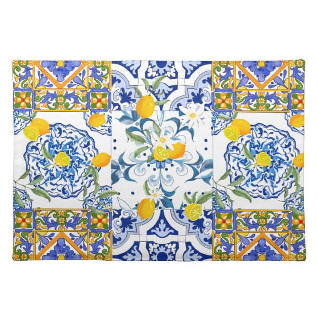 Sicilian style,summer art Cloth Placemat (Front)