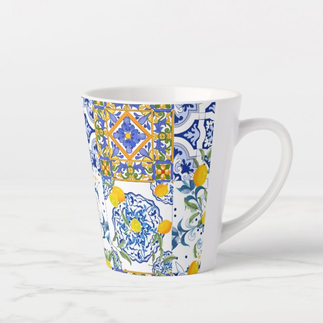  Sicilian style,summer art Latte Mug (Right)