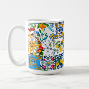 Sicilian style,summer art,lemons coffee mug